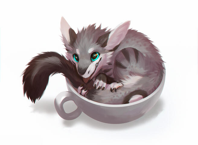 A cup of floof
